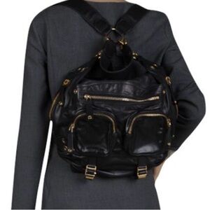 Gucci (never used) Black Leather Bag with Gold Hardware